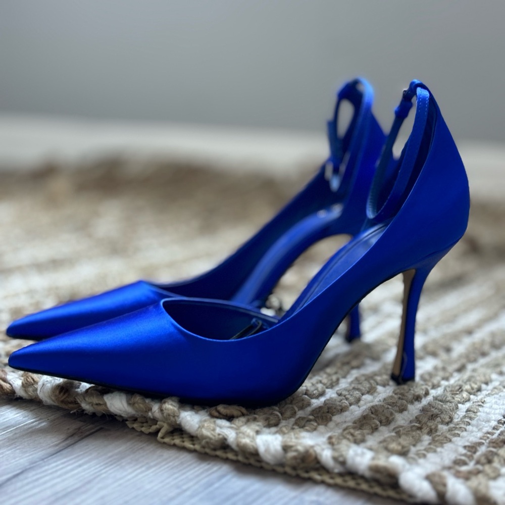 ZARA royal blue satin heels